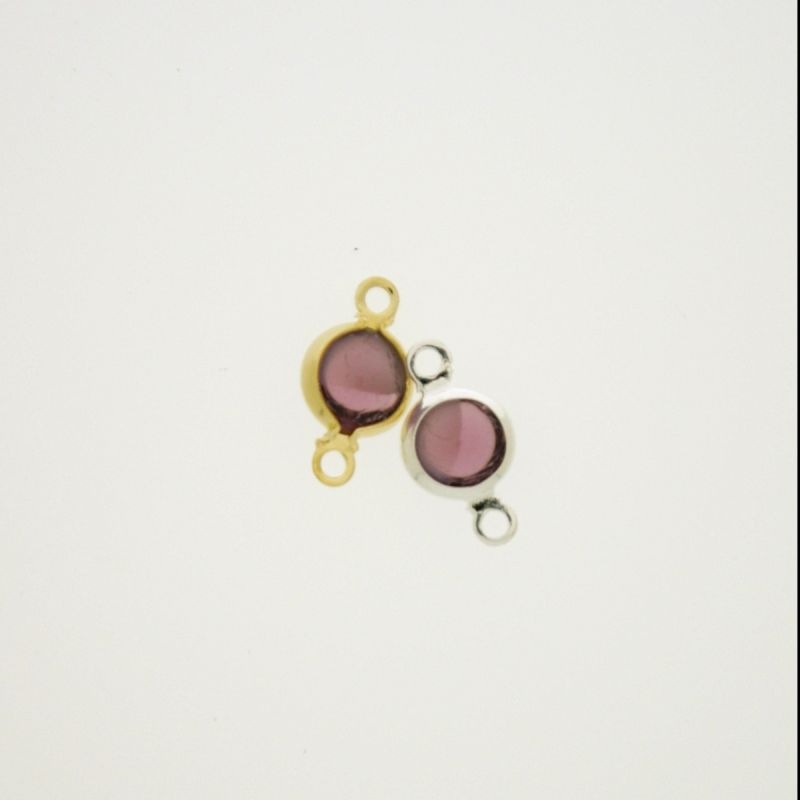 Intercalaire ronde diam. 6mm couleur lila jasp. Longueur 13mm