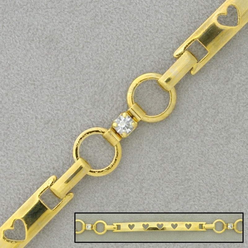 [524750000] Chaîne en laiton à  maille fantaisie largeur 10mm