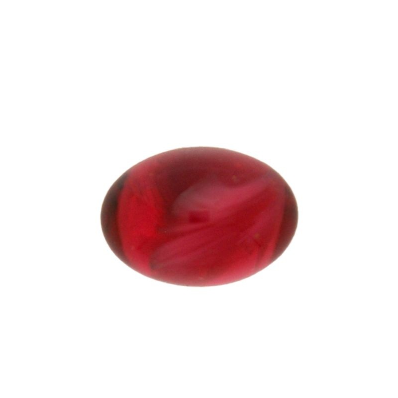 [750511600] Pierre cabochon oval 10x14mm base plate couleur rubis