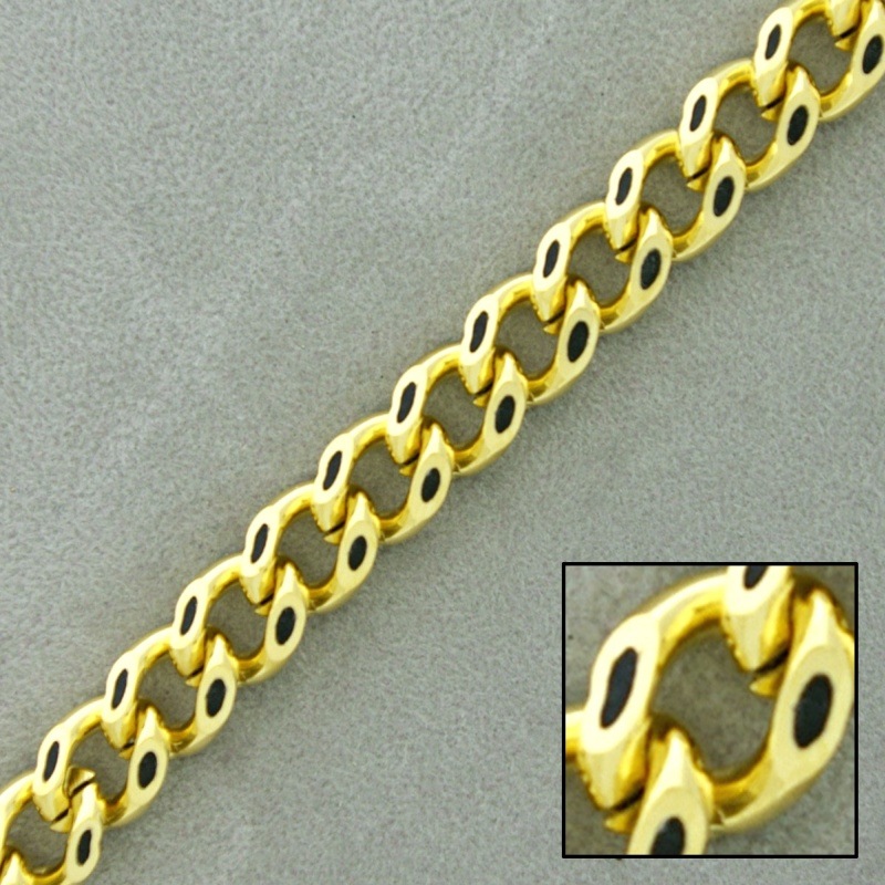 Cadena de latón barbada lapidada ancho 8,6mm