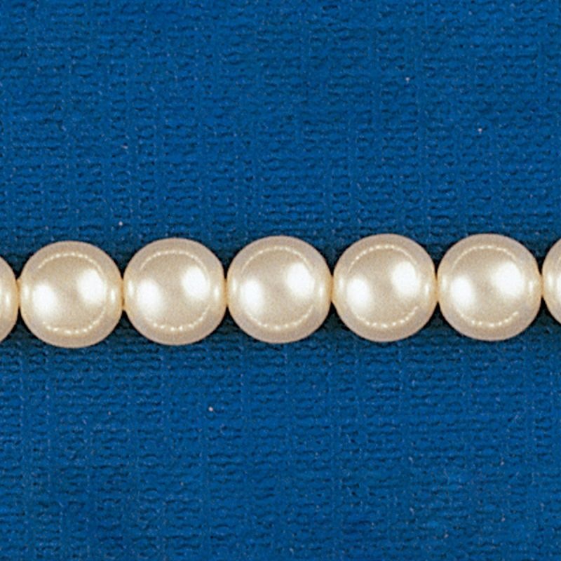 [435370700] Round crystal pearl Ø 7mm 2 holes. Cream colour.