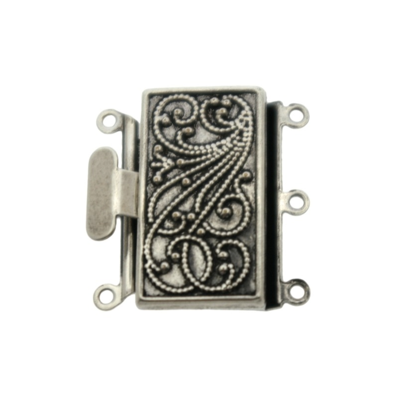 [230340300] Fermoir de collier 3 rangs 22x22mm