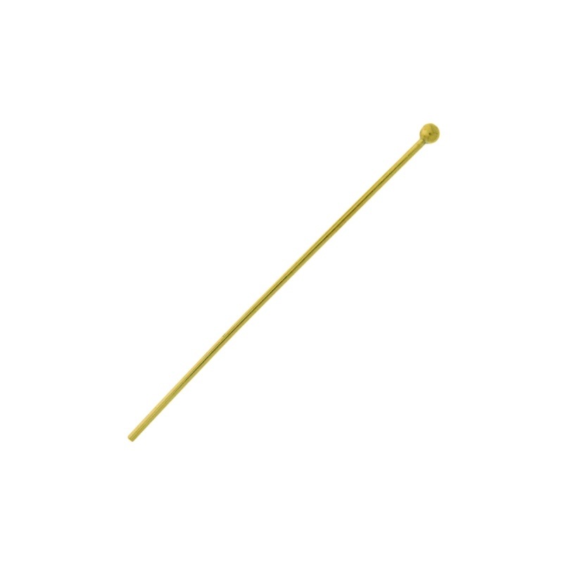 Brass headpin length 40mm with ball head. Wire Ø 0,8mm. Ball head size Ø 2mm.