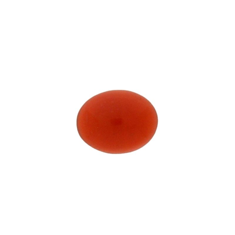 [750090700] Stone oval cabochon 8x10mm flat base cornelian colour