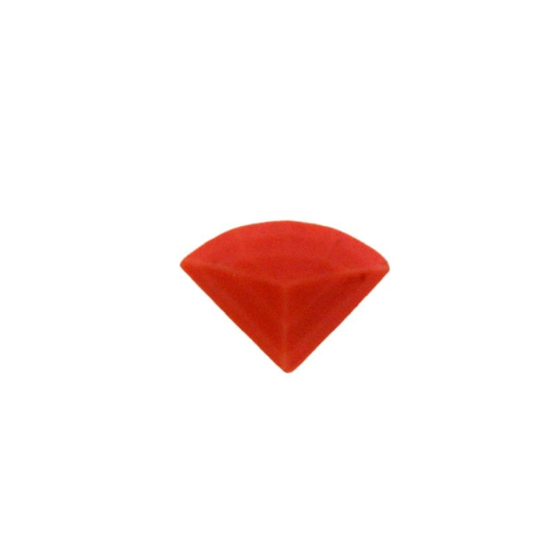 Stone cabochon fan shape 8x11mm flat base coral colour
