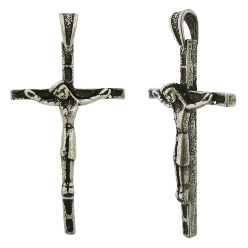 [123190000] Pendentif croix Christ 52x27mm avec bélià¨re