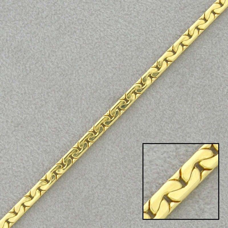 Chaîne en laiton gourmette laminée largeur 3,1mm