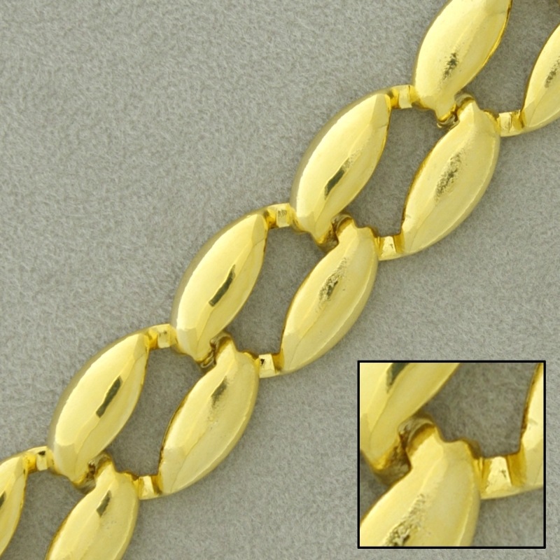 [525670000] Brass chain width 14mm. Brass sheet link.