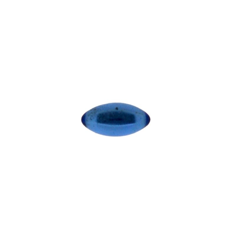 [750040300] Pierre cabochon navette 5x10mm base plate couleur saphir