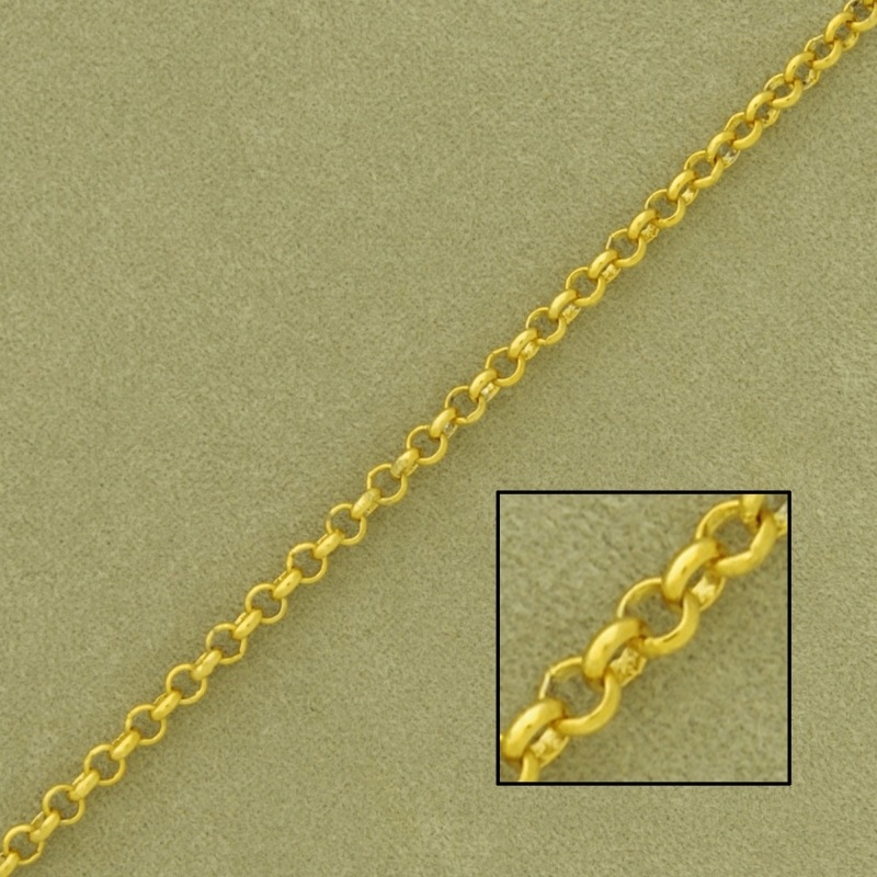[527520000] Chaîne en laiton belcher largeur 2,5mm. Maillons soudés pour une meilleure résistance.