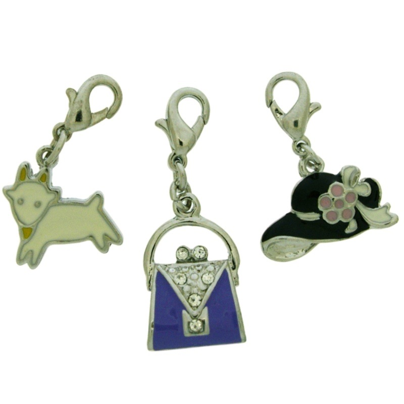 [125012000] Pack 3 pendentifs émaillés (sans nickel)