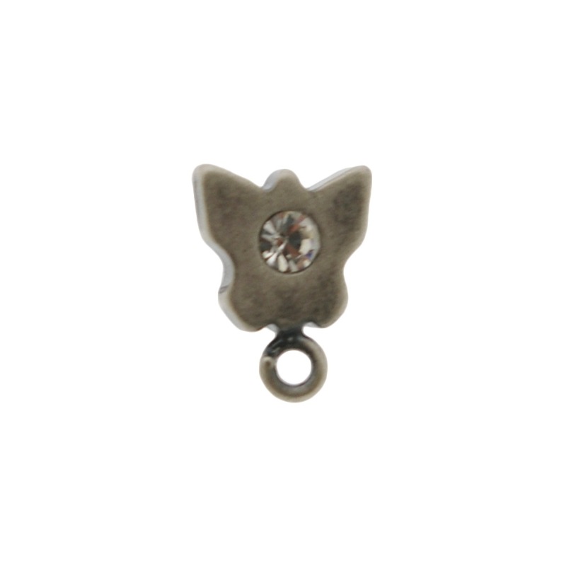 [995280000] Clou d'oreille papillon 12x9mm pour strass PP23 avec anneau