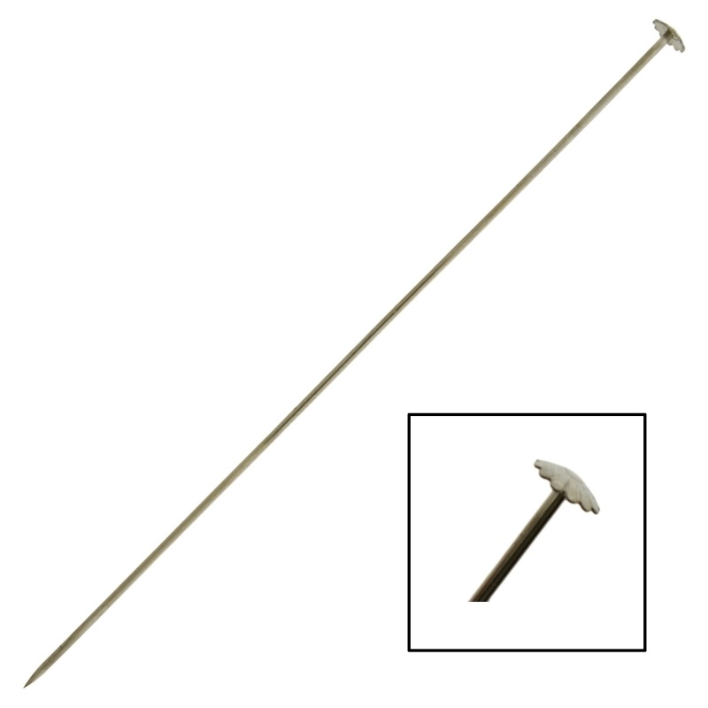 [110551200] Flower head Ø5,75mm scarf pin 120mm x Ø1,2mm.