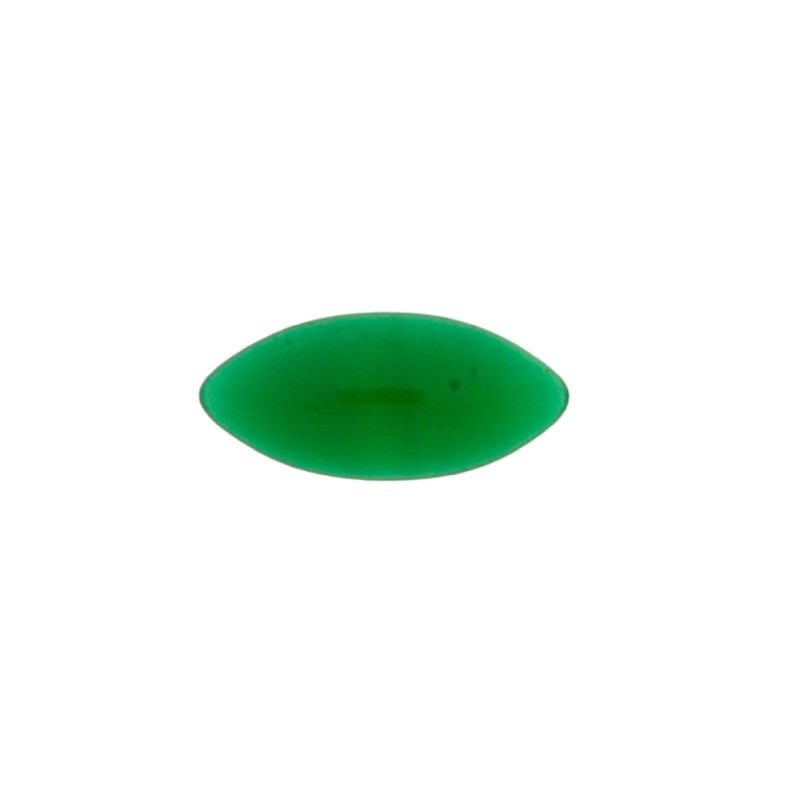 Piedra cabuchón navette 7x15mm base plana color crisopas