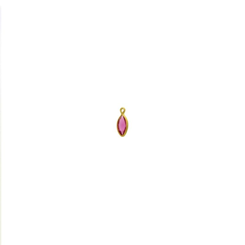 [124022200] Monture strass navette 10x5mm avec anneau. Couleur Rose.