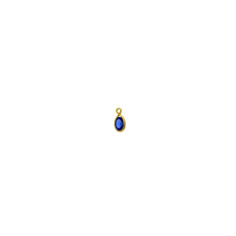 [124010300] Monture strass ovale 6x4mm avec anneau. Couleur Sapphir.