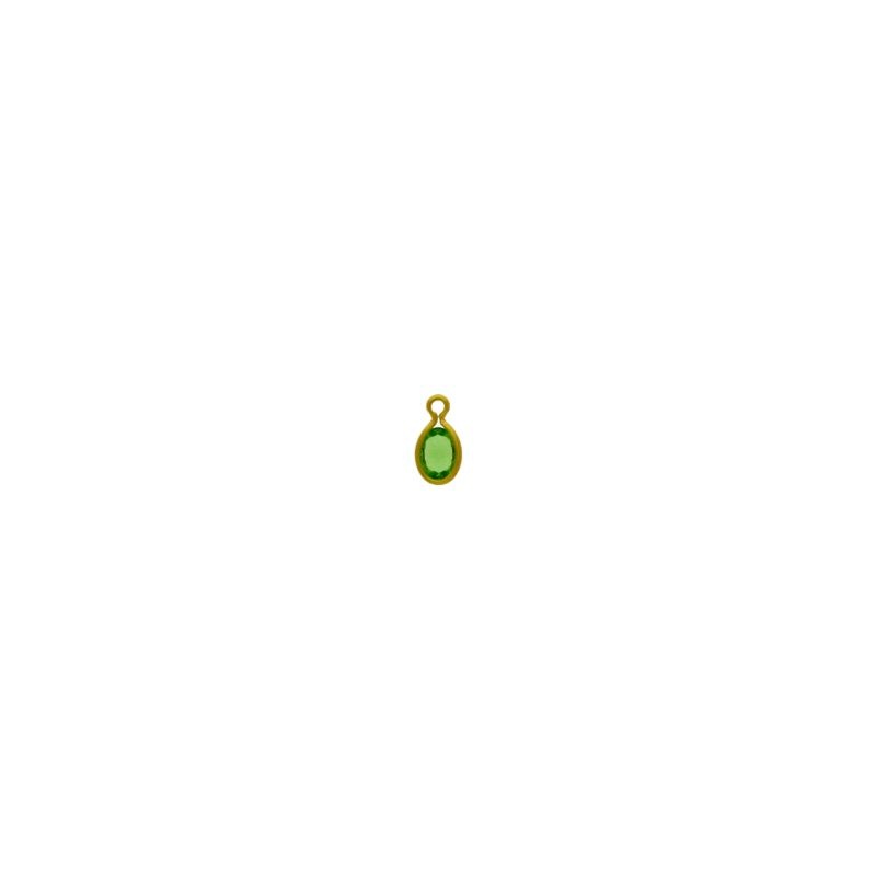 [124011500] Oval strass setting 6x4mm with ring. Peridot colour.