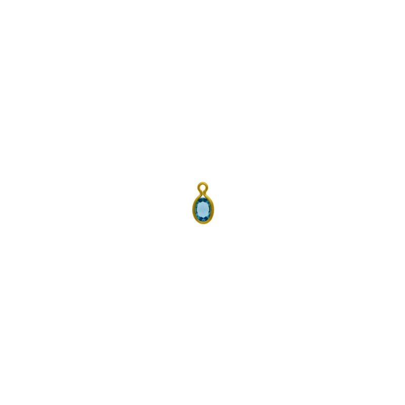 [124011700] Oval strass setting 6x4mm with ring. Aquamarine colour.