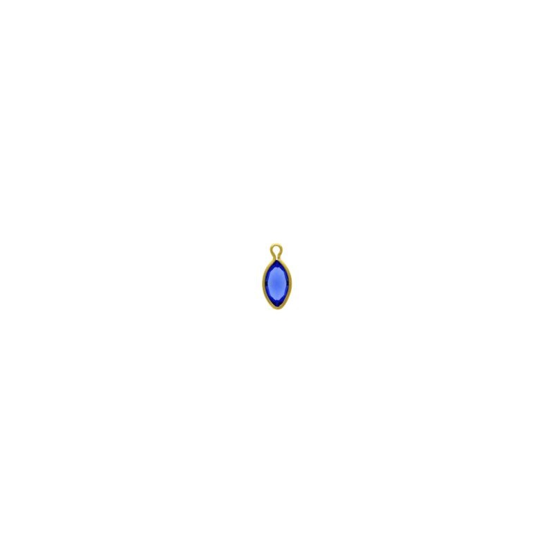 [124020300] Monture strass navette 10x5mm avec anneau. Couleur Sapphir.