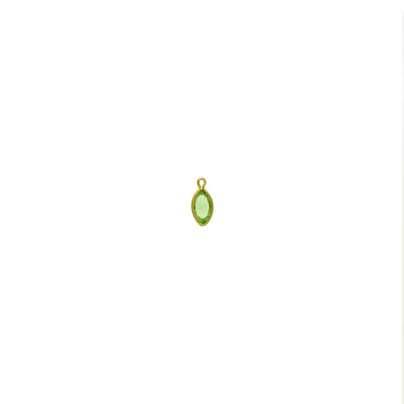 [124021500] Monture strass navette 10x5mm avec anneau. Couleur Peridot.