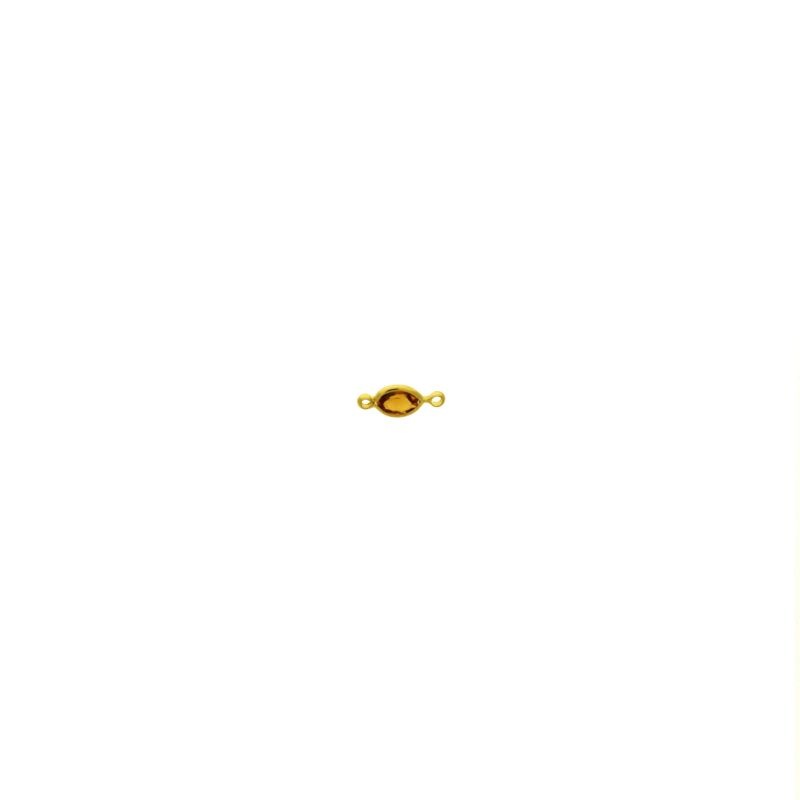 [123010400] Entrepieza con strass ovalado 6x4mm color topacio