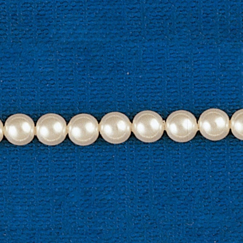 [435370400] Perle en verre ronde Ø 4mm 2 trous. Couleur crème.