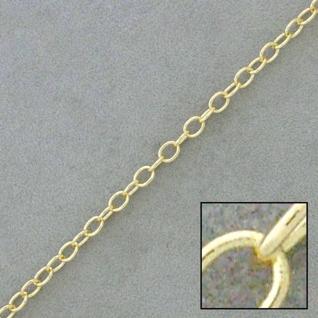 [522200000] Chaîne en laiton maille forçat soudée largeur 3,3mm