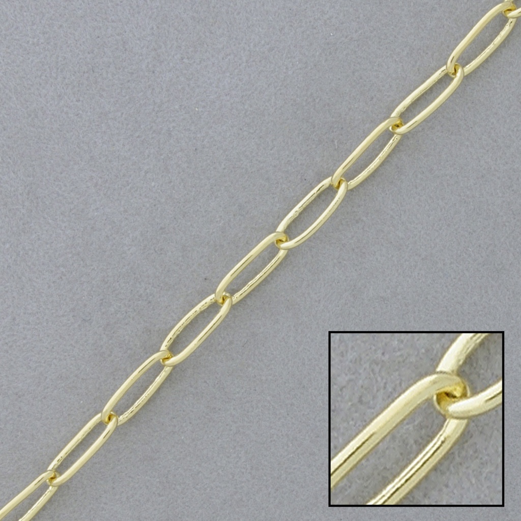 [529133900] Chaîne en laiton maille forçat longue largeur 4mm