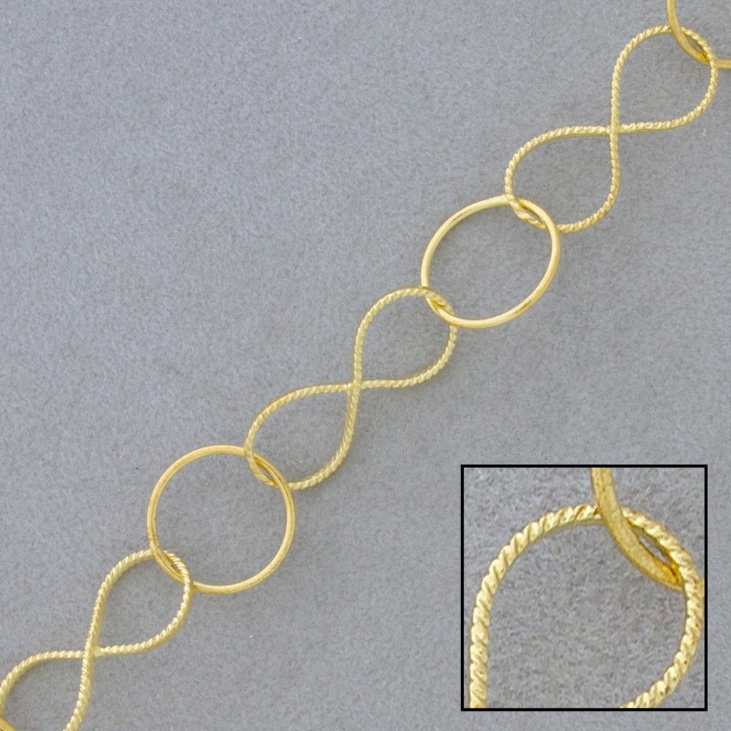 Cadena de latón eslabón símbolo infinito ancho 13mm