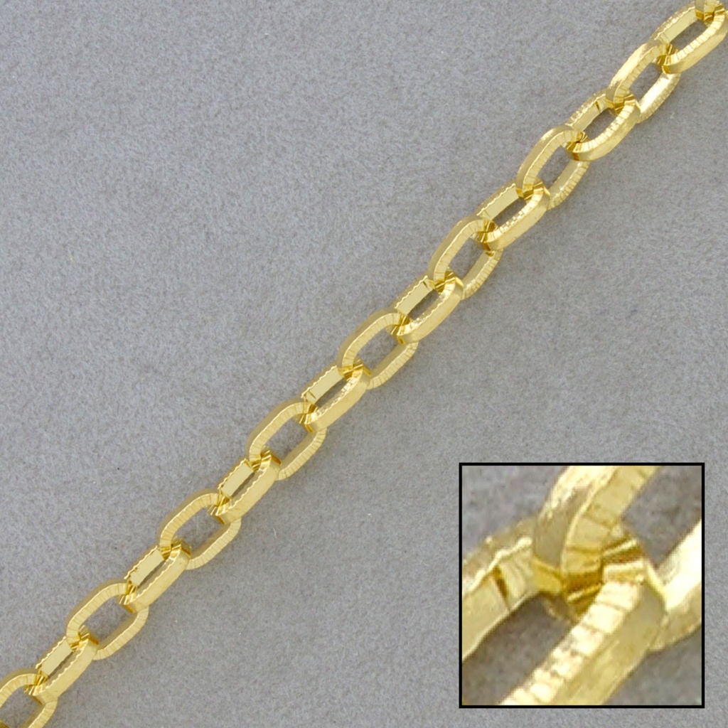 Cadena de latón forzada eslabón rectangular ancho 5,5mm 