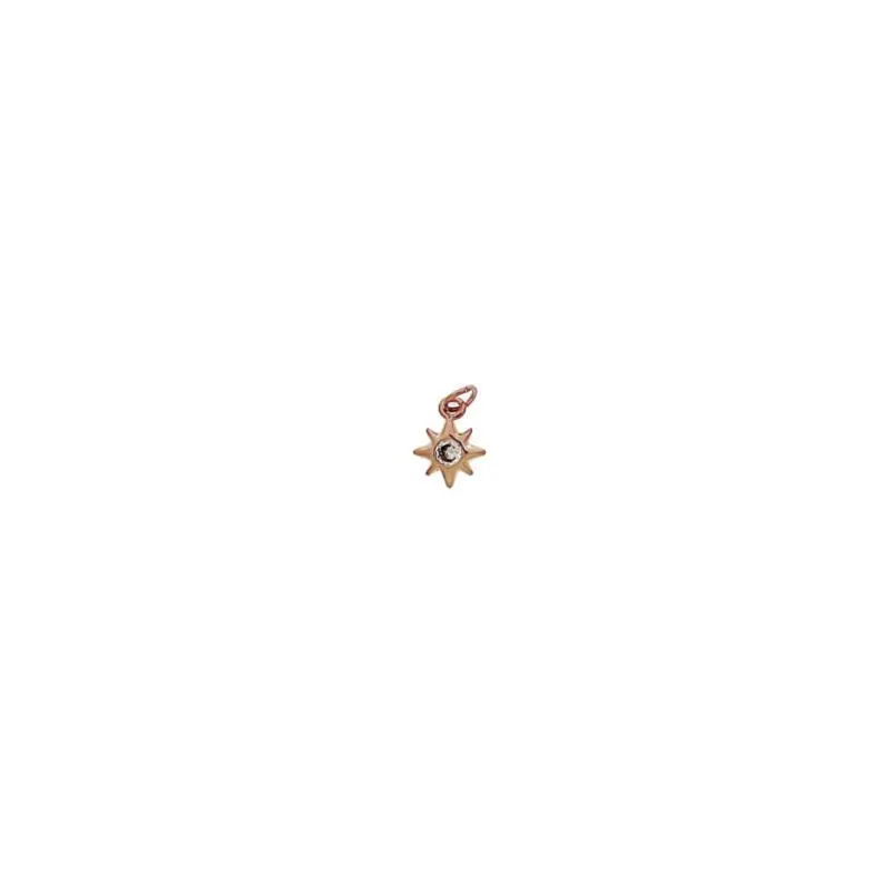 [129610000] Pendentif étoile Ø 8mm avec strass. Avex anneau fermé.