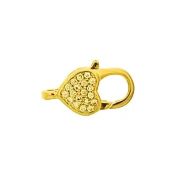 [227131600] Mousqueton 16mm. Forme de coeur avec strass.