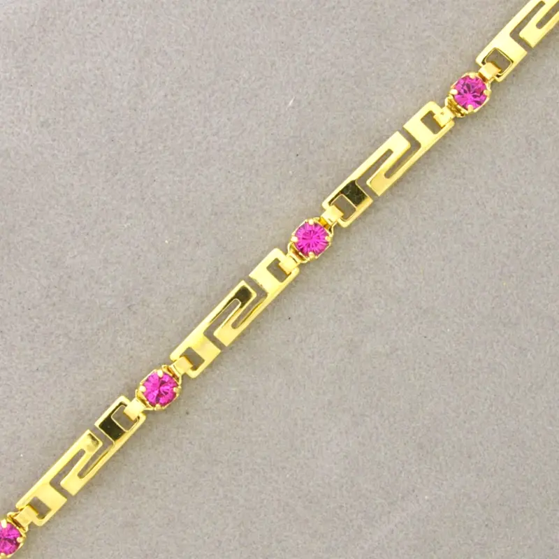 [922722200] Brass chain with pink strass width 4,3mm