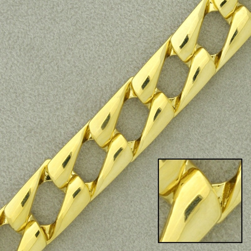 [523220000] Brass chain width 9mm. Brass sheet link.